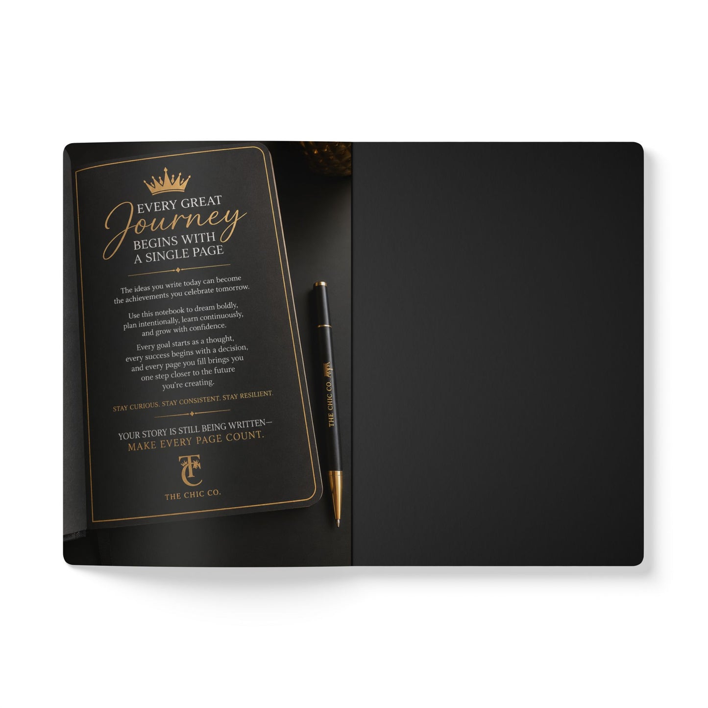 The Chic Co. Signature Gold Crown Monogram Journal