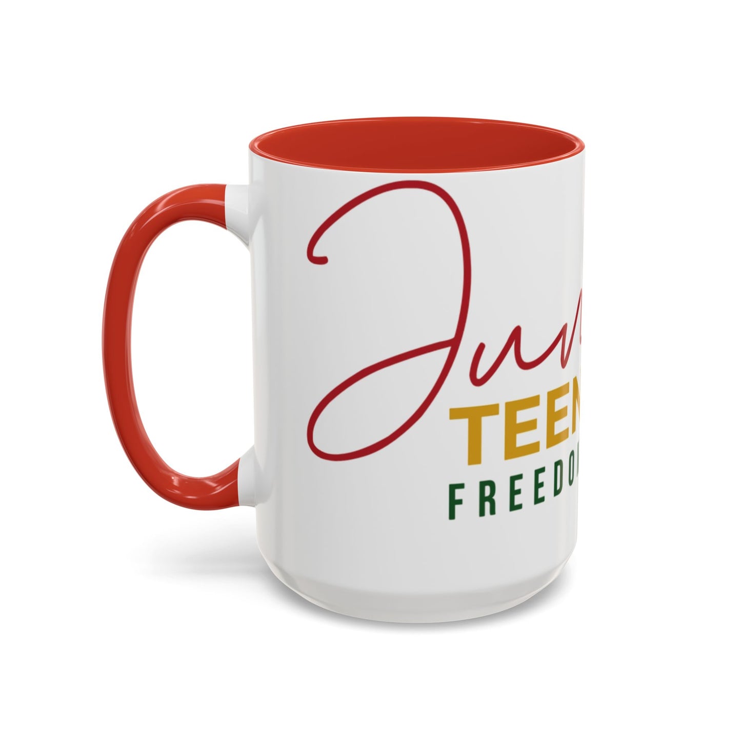 Juneteenth Coffee Mug — Black Woman Portrait "Juneteenth Freedom Day" Accent Mug