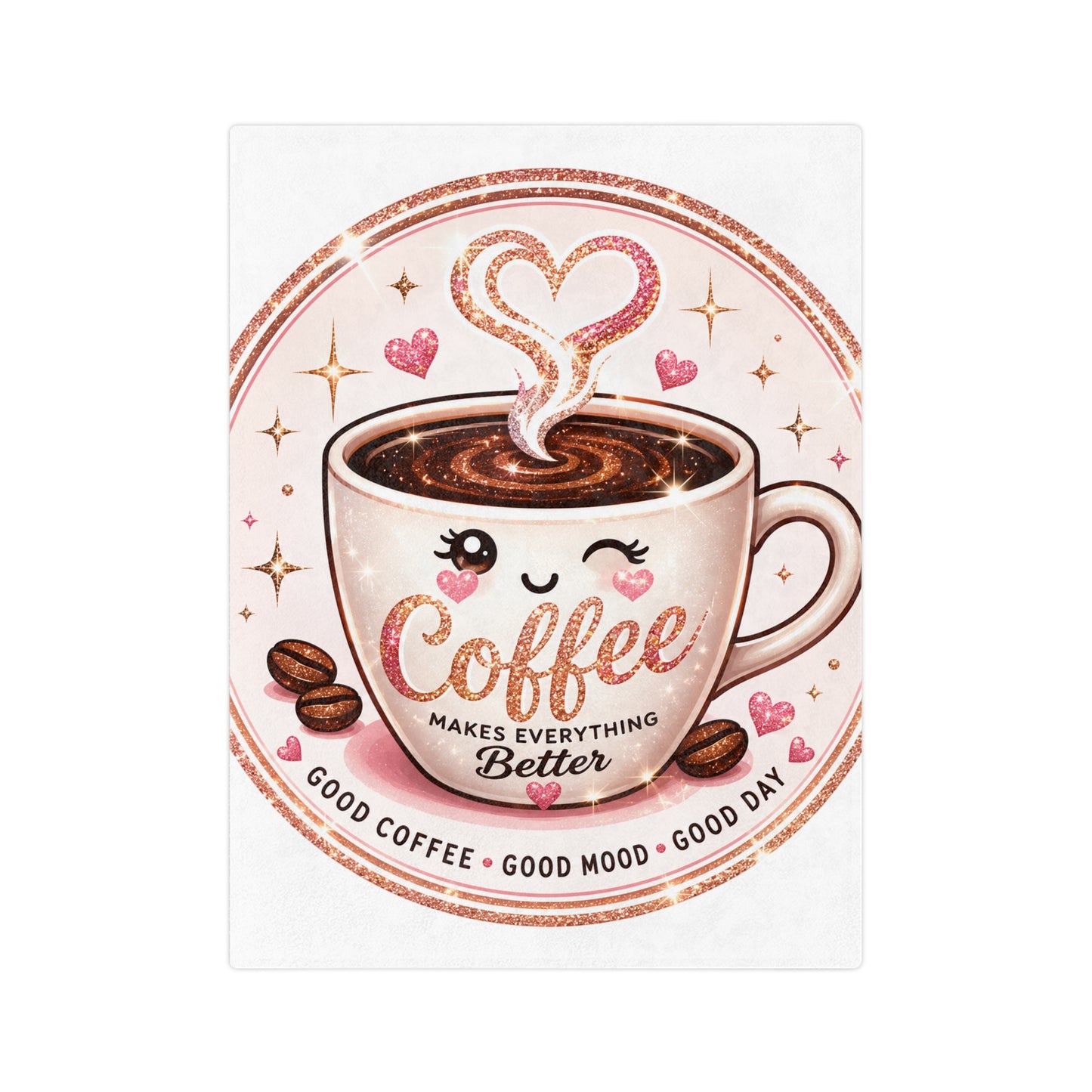 Cozy Coffee Lover Velveteen Blanket — Soft Plush Throw for Relaxing Days