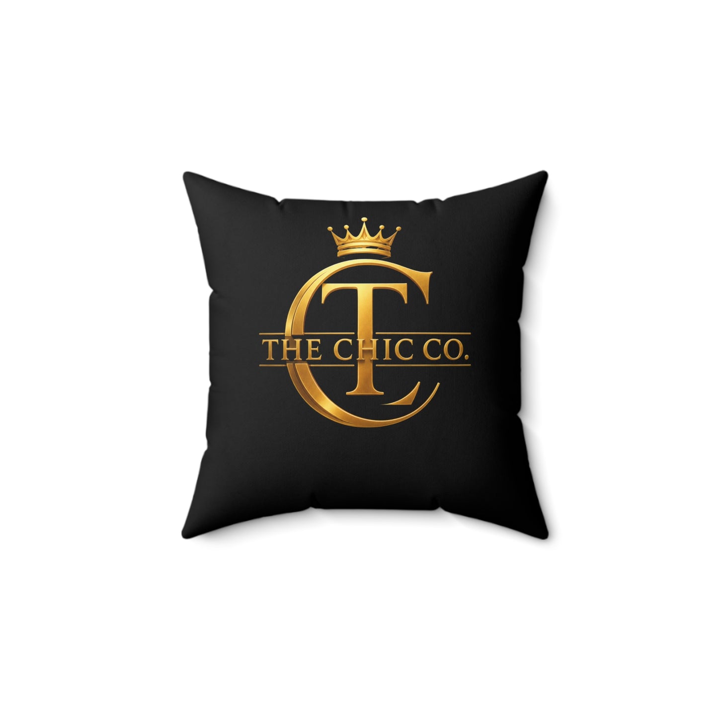 Faux Suede Pillow — The Chic Co. Signature Gold Crown Logo Accent Pillow
