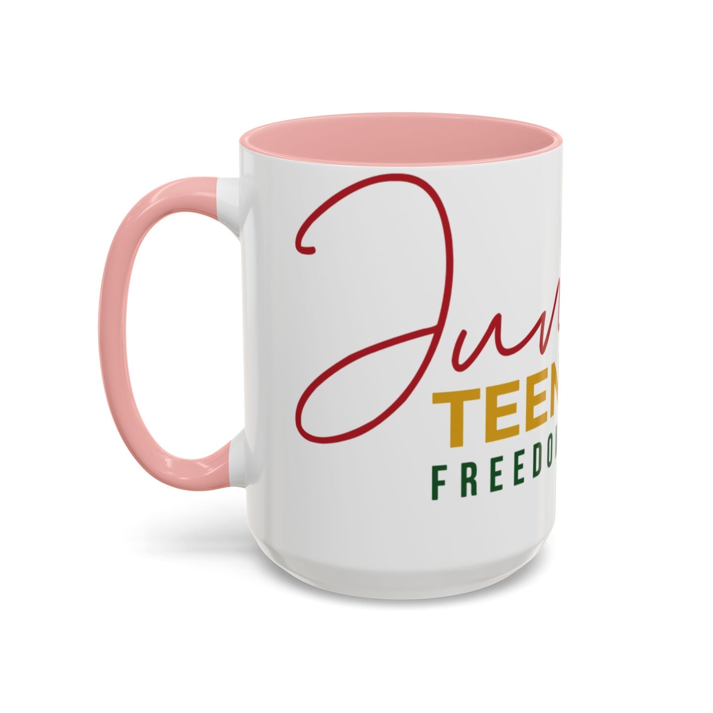 Juneteenth Coffee Mug — Black Woman Portrait "Juneteenth Freedom Day" Accent Mug