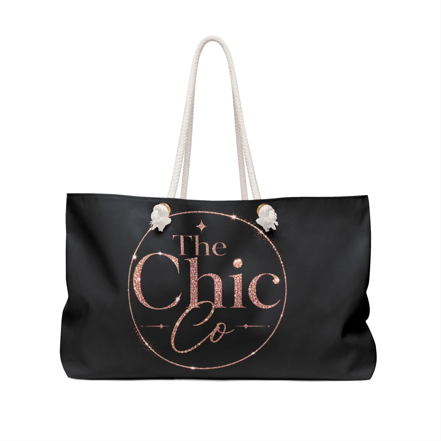 Chic Co. Black and Rose Gold Weekender Bag —Travel Tote