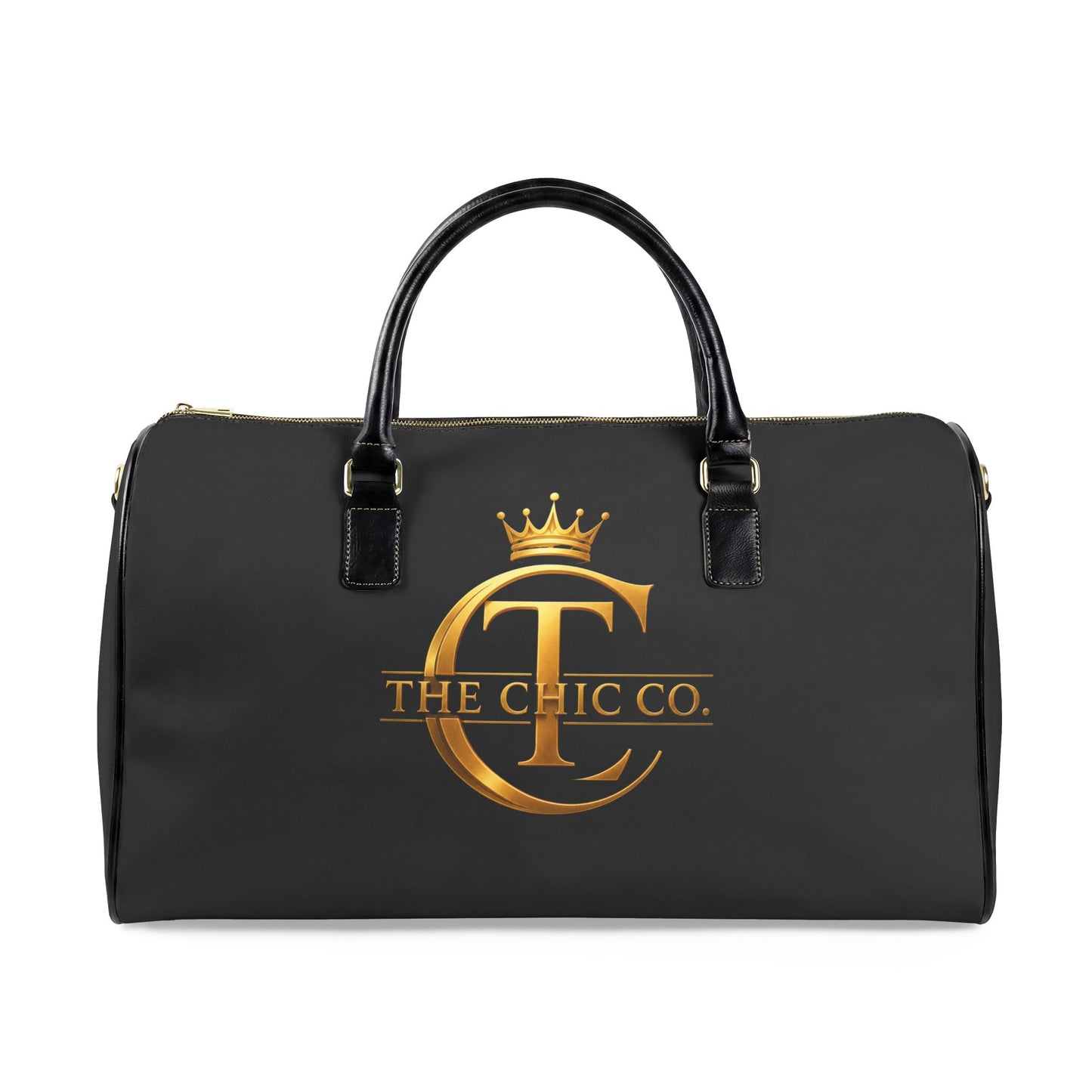 The Chic Co. Signature Gold Crown Faux Leather Weekender