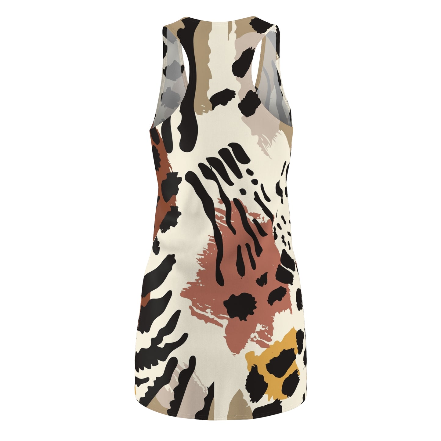Racerback Dress — Abstract Earth-Tone Animal Print
