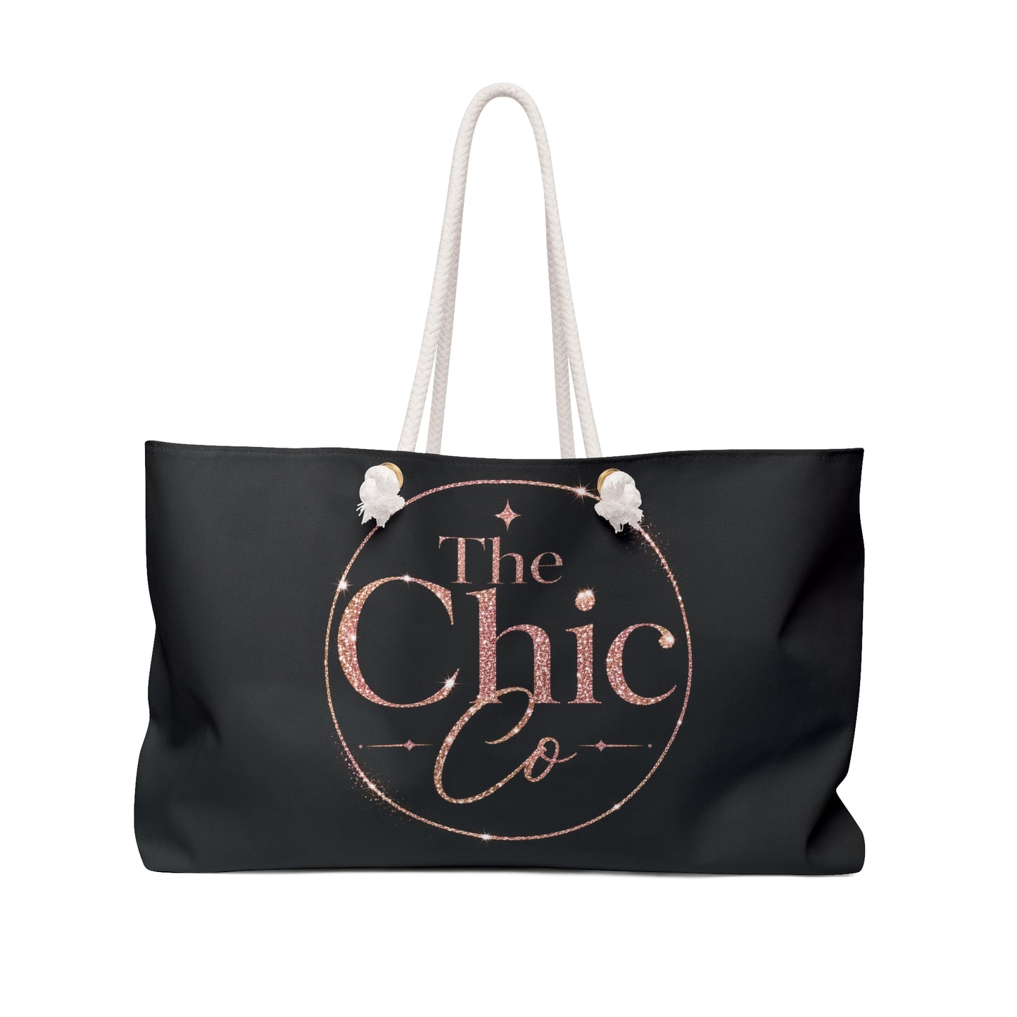 Chic Co. Black and Rose Gold Weekender Bag —Travel Tote