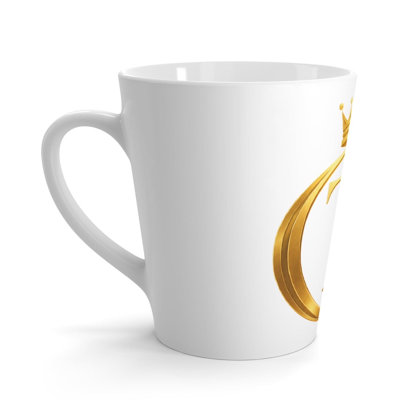 The Chic Co. Gold Crown Monogram Latte Mug — Coffee Cup