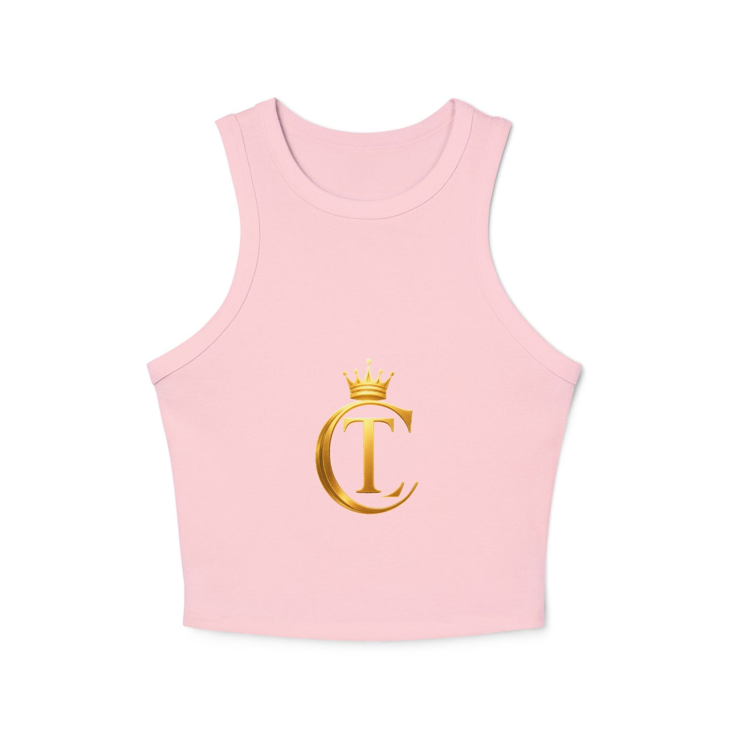 Gold Crown Monogram Racer Tank Top