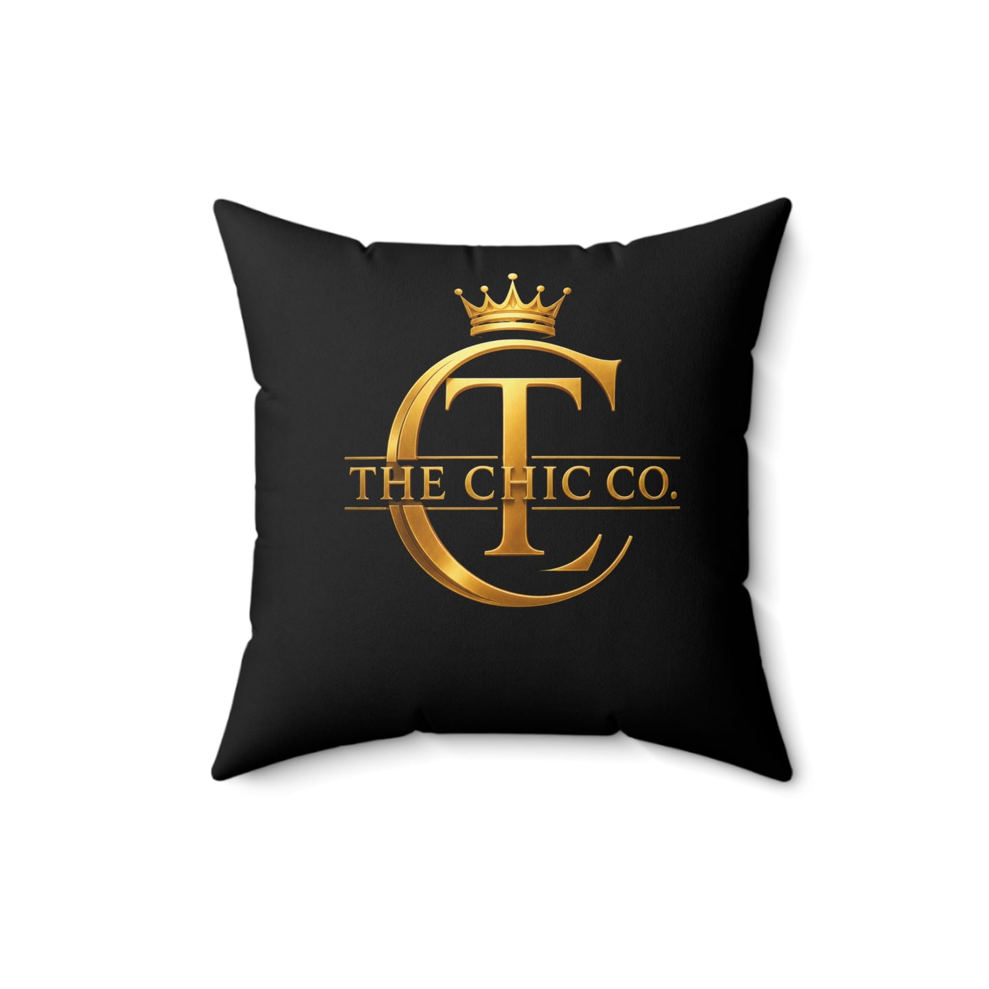 Faux Suede Pillow — The Chic Co. Signature Gold Crown Logo Accent Pillow