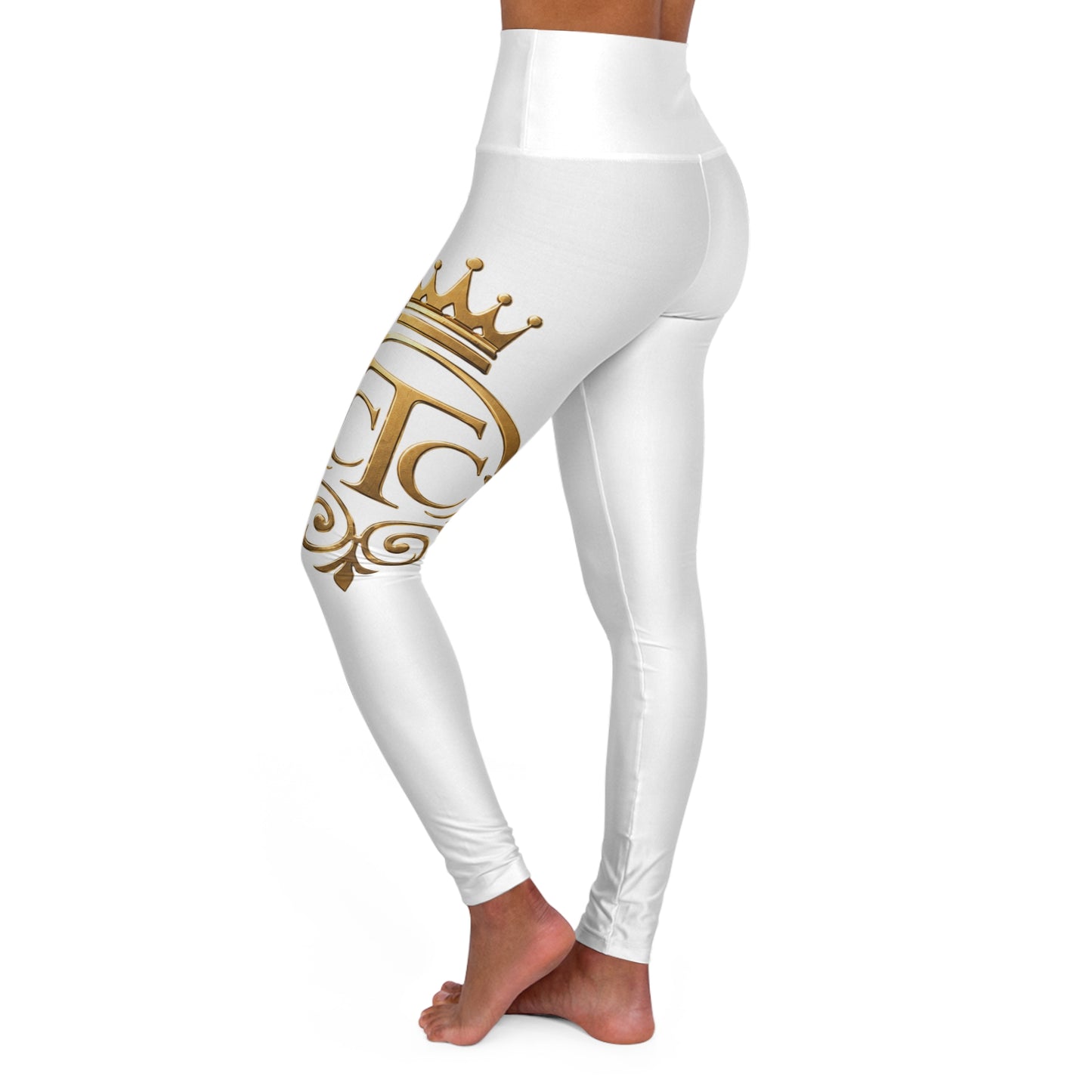 The Chic Co. Signature Gold Flourish High-Waist Yoga Leggings
