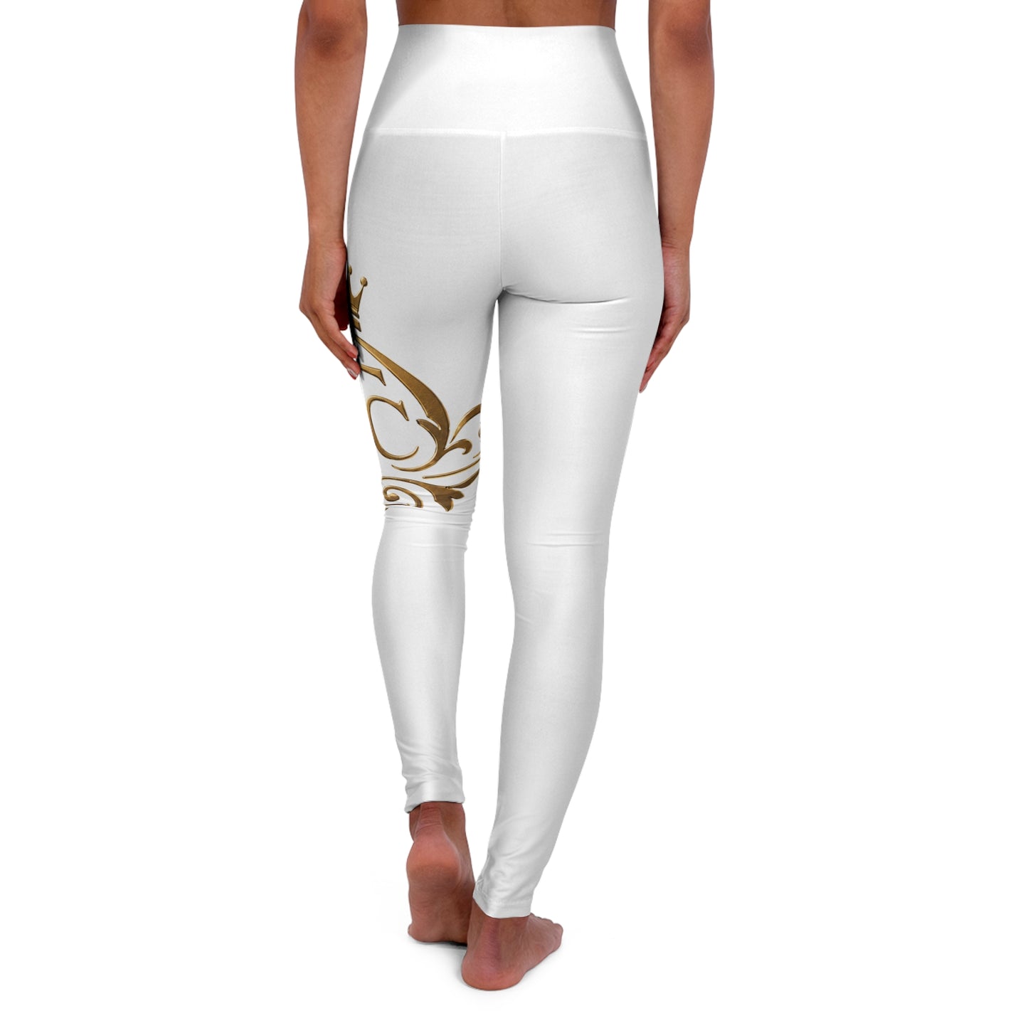The Chic Co. Signature Gold Flourish High-Waist Yoga Leggings
