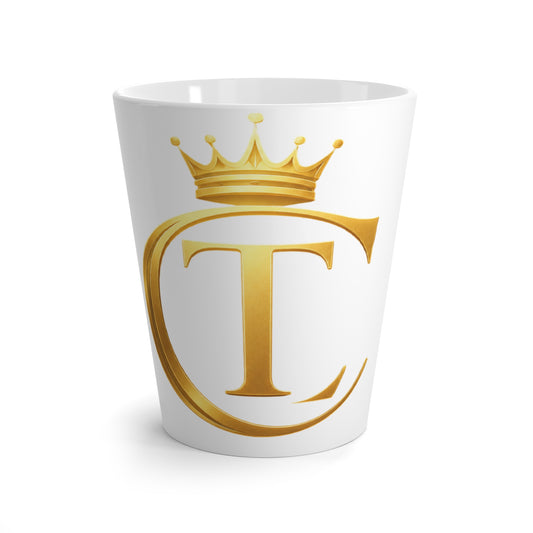 The Chic Co. Gold Crown Monogram Latte Mug — Coffee Cup