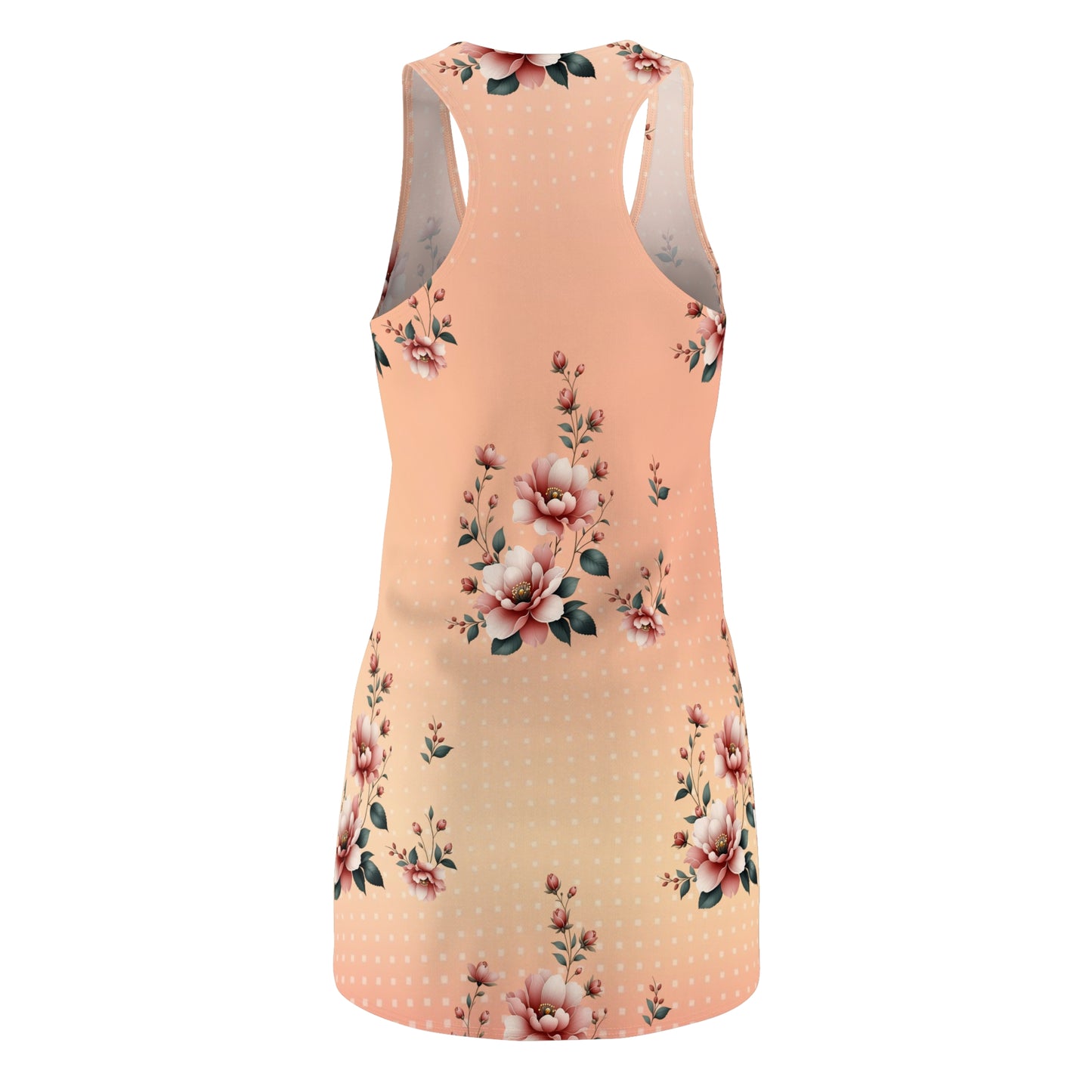 Floral Peach Racerback Dress – Vintage Rose All-Over Print