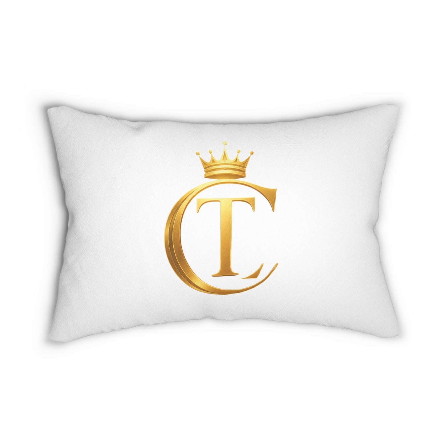 The Chic Co. Signature Gold Crown Monogram Lumbar Pillow