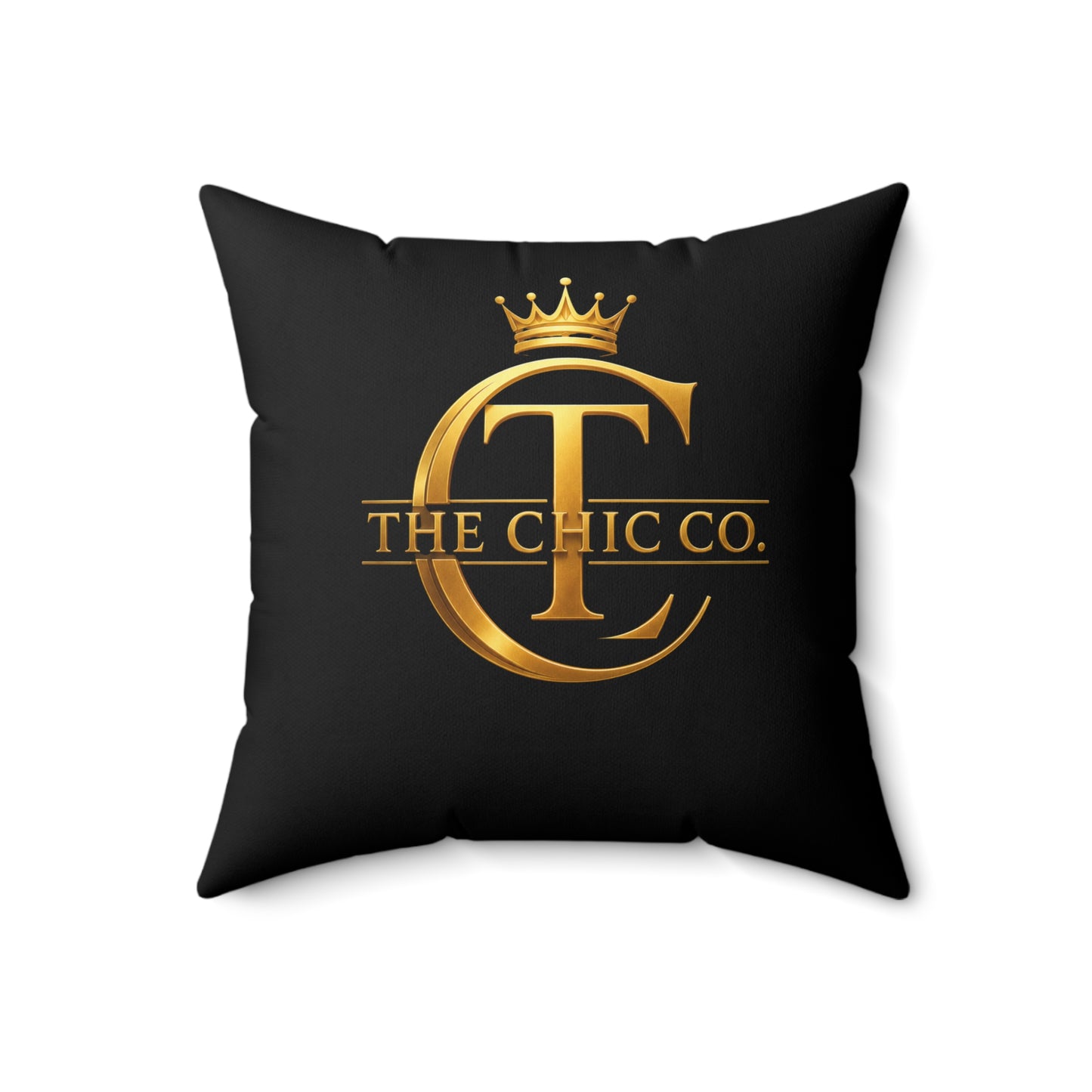 Faux Suede Pillow — The Chic Co. Signature Gold Crown Logo Accent Pillow