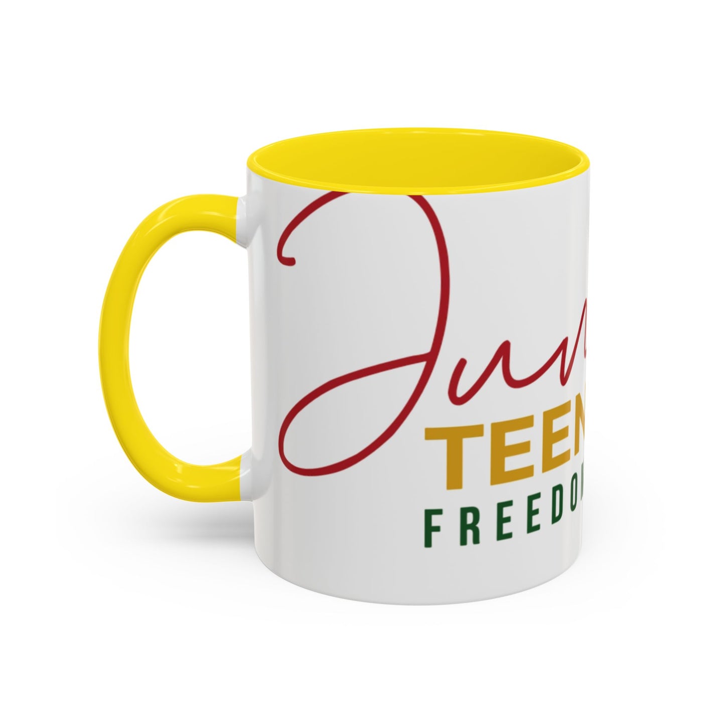 Juneteenth Coffee Mug — Black Woman Portrait "Juneteenth Freedom Day" Accent Mug