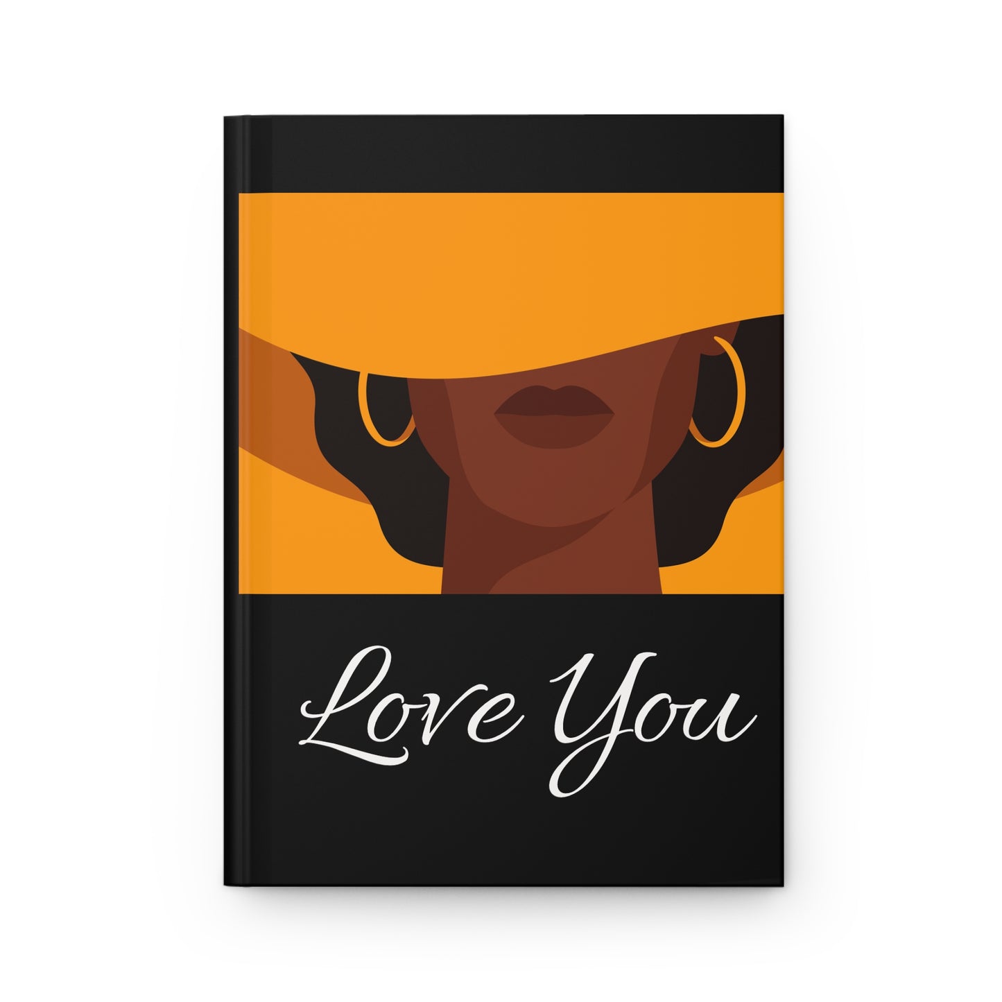 Elegant Black Woman Hardcover Journal — Matte Notebook for Reflection, Goals & Creativity