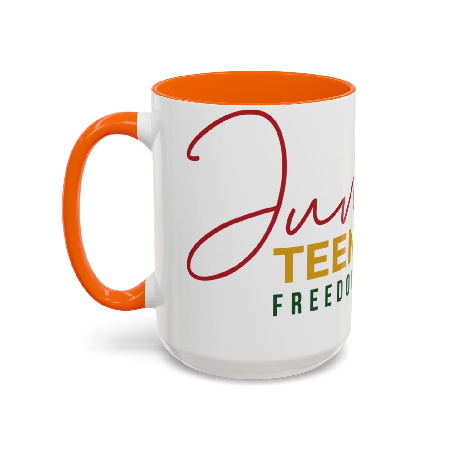 Juneteenth Coffee Mug — Black Woman Portrait "Juneteenth Freedom Day" Accent Mug