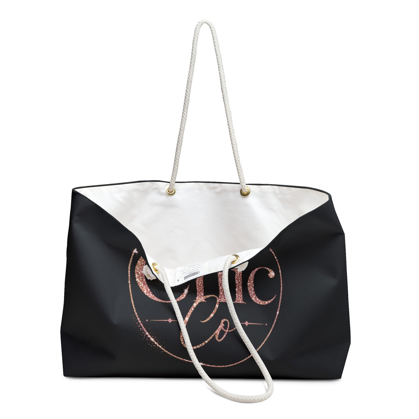 Chic Co. Black and Rose Gold Weekender Bag —Travel Tote