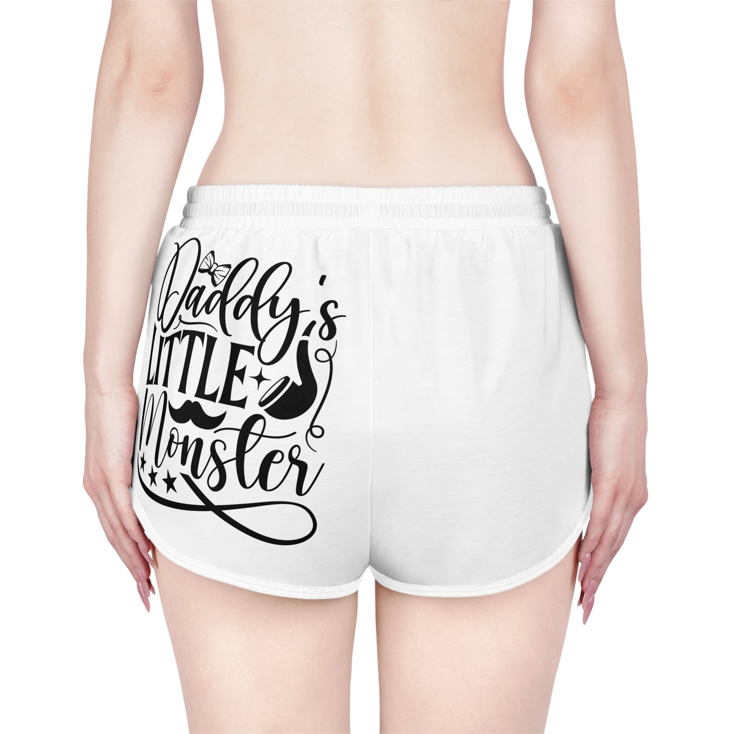 Women's Relaxed Shorts with Playful 'Daddy is Little Monster' Graphic